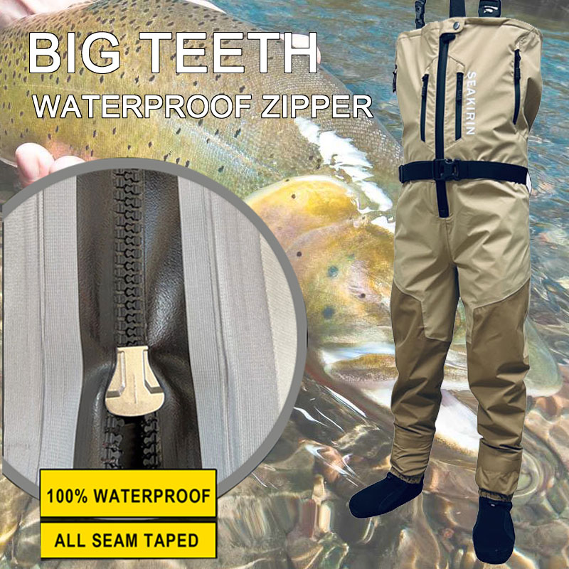 Fishing Waders - Fermuarlı ön nefes alabilen sağlam göğüs