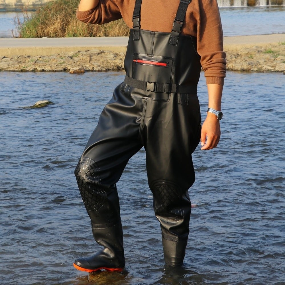 Fishing Waders - Kullanışlı PVC Balıkçı Tulumu Çift Dizlikli